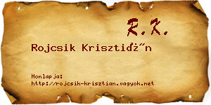 Rojcsik Krisztián névjegykártya